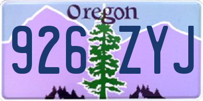 OR license plate 926ZYJ
