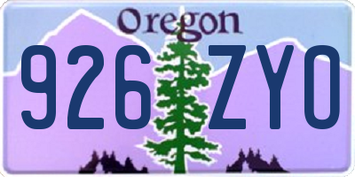 OR license plate 926ZYO