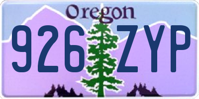 OR license plate 926ZYP