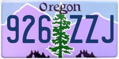 OR license plate 926ZZJ