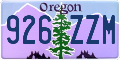 OR license plate 926ZZM