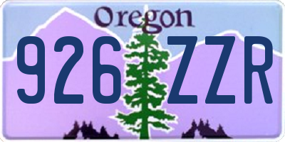 OR license plate 926ZZR