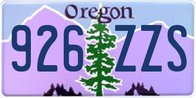 OR license plate 926ZZS