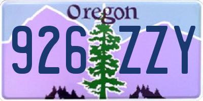 OR license plate 926ZZY