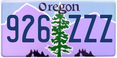 OR license plate 926ZZZ