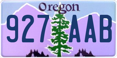 OR license plate 927AAB