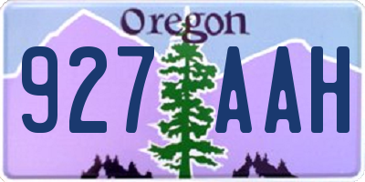 OR license plate 927AAH