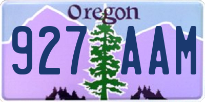 OR license plate 927AAM