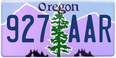 OR license plate 927AAR