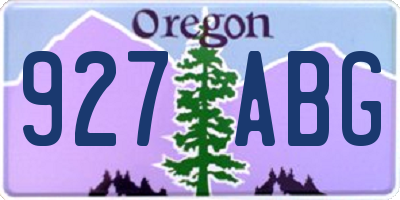 OR license plate 927ABG