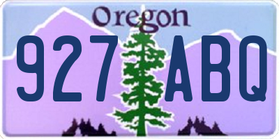 OR license plate 927ABQ
