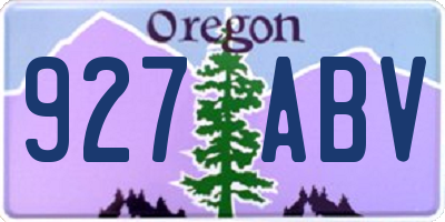 OR license plate 927ABV