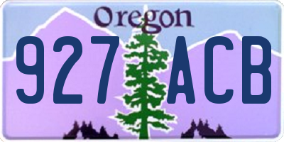 OR license plate 927ACB