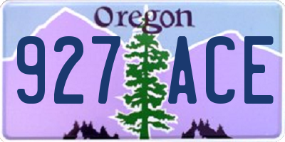 OR license plate 927ACE