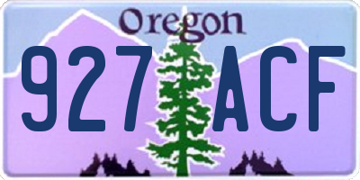 OR license plate 927ACF