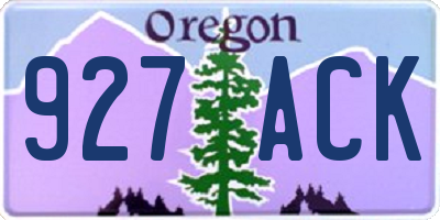 OR license plate 927ACK