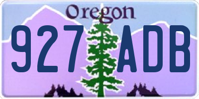 OR license plate 927ADB