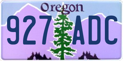 OR license plate 927ADC