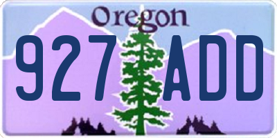 OR license plate 927ADD