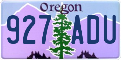 OR license plate 927ADU