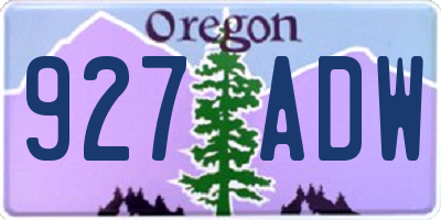 OR license plate 927ADW