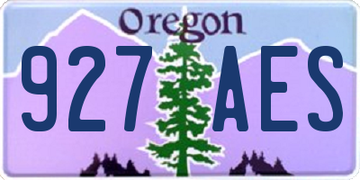 OR license plate 927AES