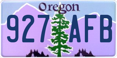 OR license plate 927AFB