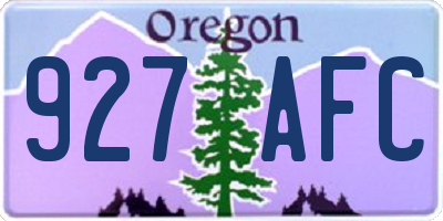 OR license plate 927AFC