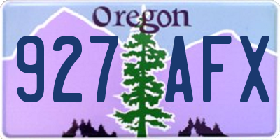 OR license plate 927AFX