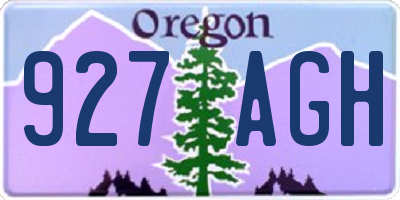 OR license plate 927AGH