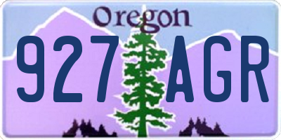 OR license plate 927AGR