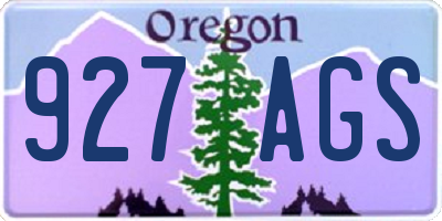 OR license plate 927AGS