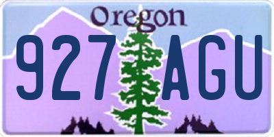 OR license plate 927AGU