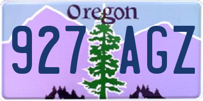 OR license plate 927AGZ