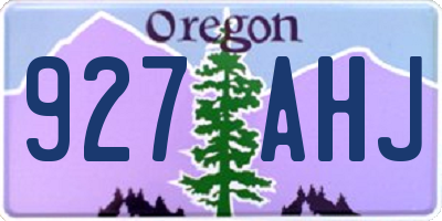 OR license plate 927AHJ