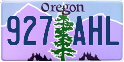 OR license plate 927AHL