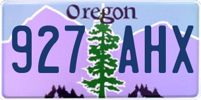 OR license plate 927AHX