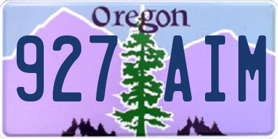 OR license plate 927AIM