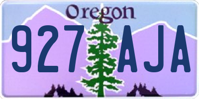 OR license plate 927AJA