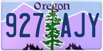 OR license plate 927AJY