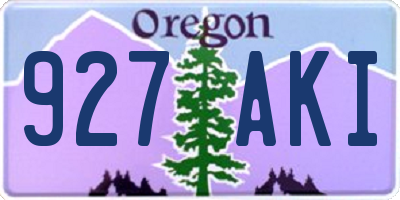 OR license plate 927AKI