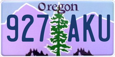 OR license plate 927AKU