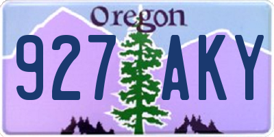 OR license plate 927AKY