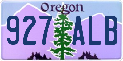OR license plate 927ALB