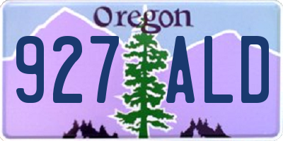 OR license plate 927ALD