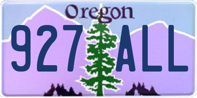 OR license plate 927ALL