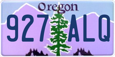 OR license plate 927ALQ