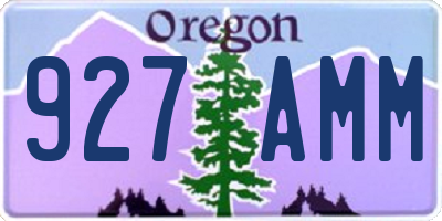 OR license plate 927AMM