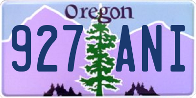 OR license plate 927ANI