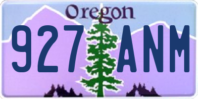 OR license plate 927ANM
